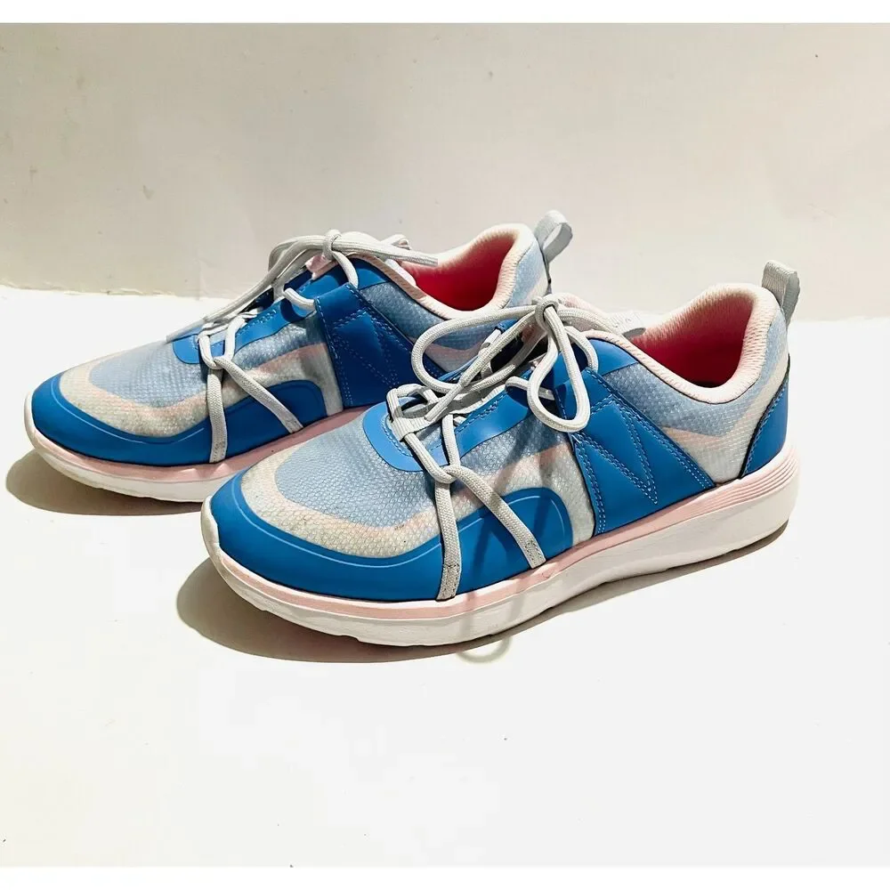 Vionic comfort tennis shoes blue pink casual sport women 8